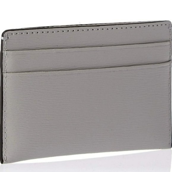 DKNY Women's Grey Leather Card Holder - Picture 2 of 4